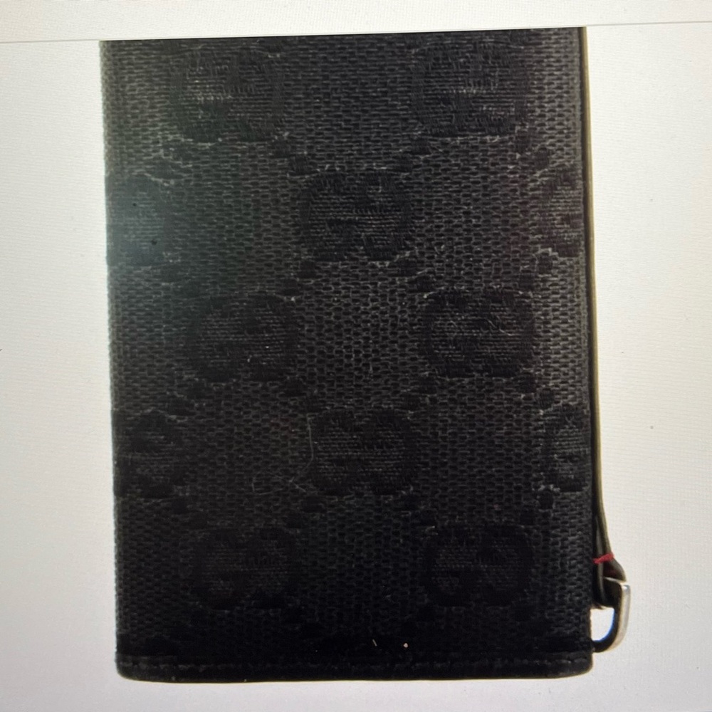 Gucci, wallet, GG, canvas, preowned, comes with box, leather‎ lining, black